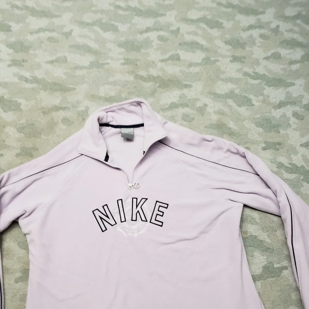 Vintage Nike Top Womens Large Purple Long Sleeve Silver Tag Quarter Zip
